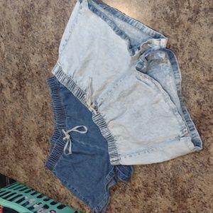 2 pairs vanilla star pull on jean shorts size 1x